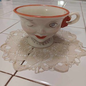 Antique Lipton Winking Woman Cup by Sterling Potteries, England, 1950s